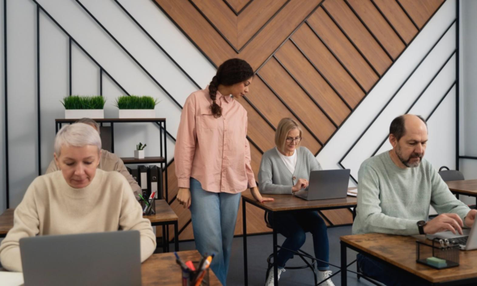 Team collaboration session in modern Newcastle office space